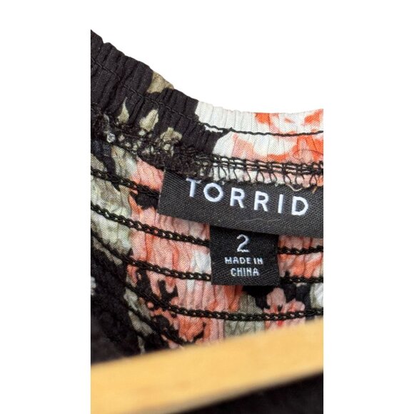 Torrid Floral off the shoulder Challis Smocked Womens Maxi Dress.Size 2 -18/20 - Picture 4 of 11